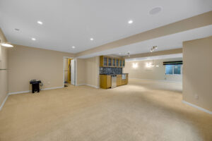 Basement Living Area & Wet Bar